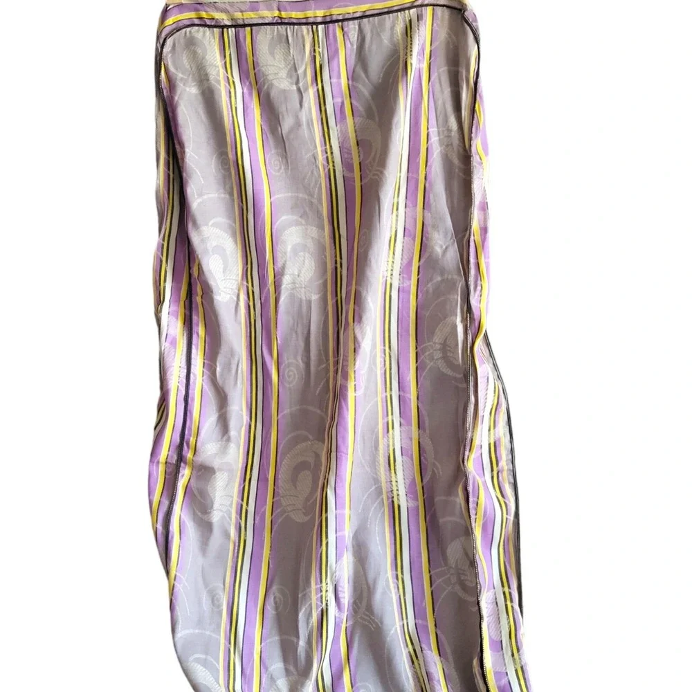 Vintage MCM Mattress Ticking New Old Stock  Purple Gray Yellow‎